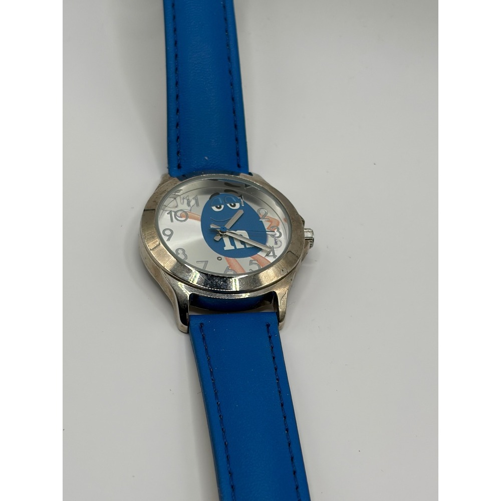 NOS Blue M&M‎ Character Watch Blue Leather Band Japan Movement